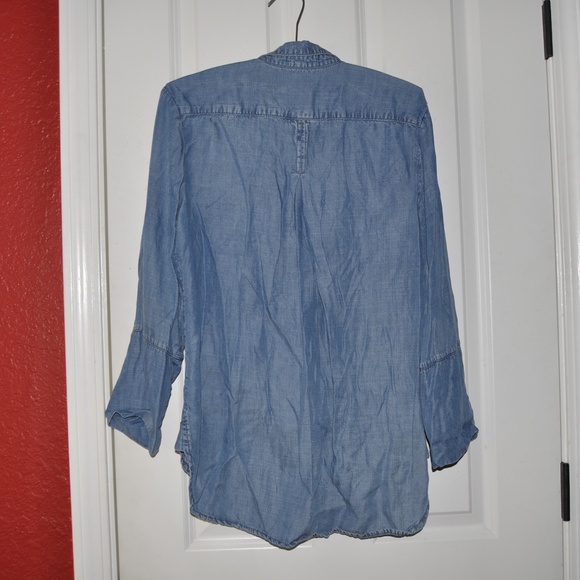 065 Anthropologie CLOTH & STONE Shirt Tail Button Down Shirt - Picture 4 of 8